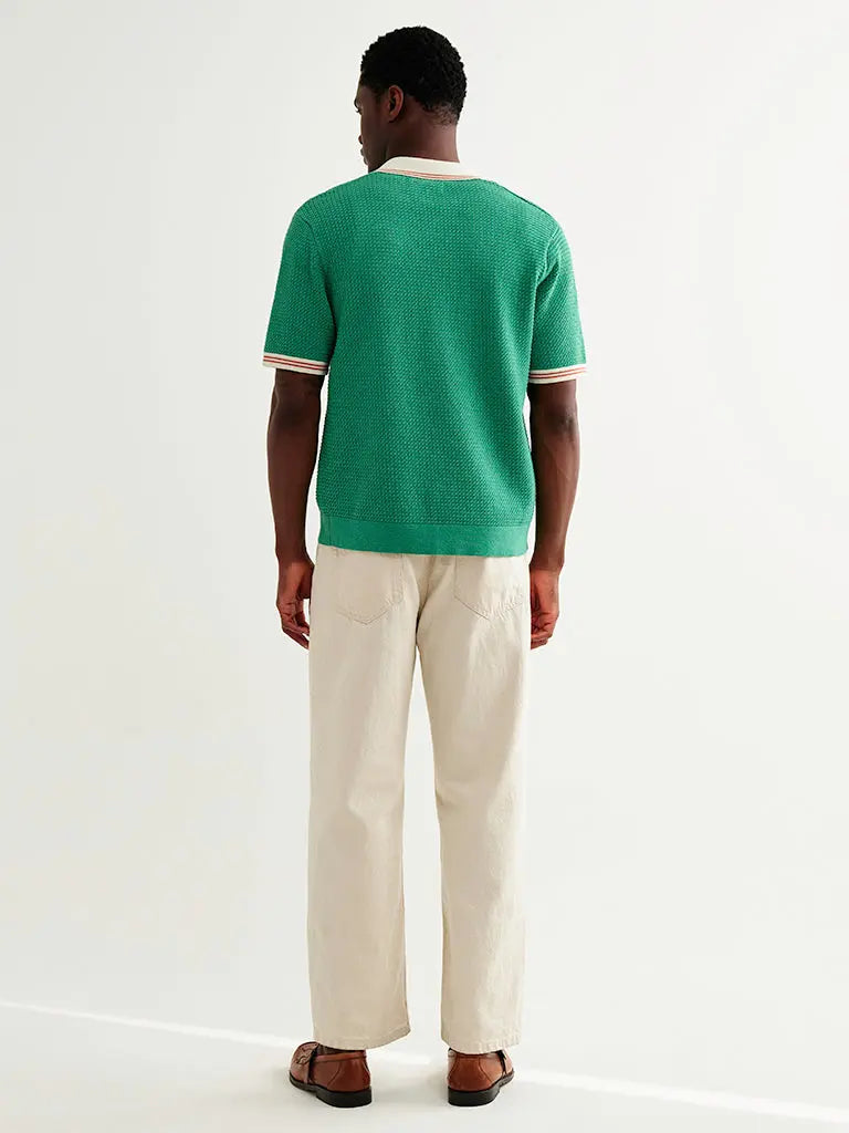 Belle- Green Tipped Pointelle Wax London Shirts