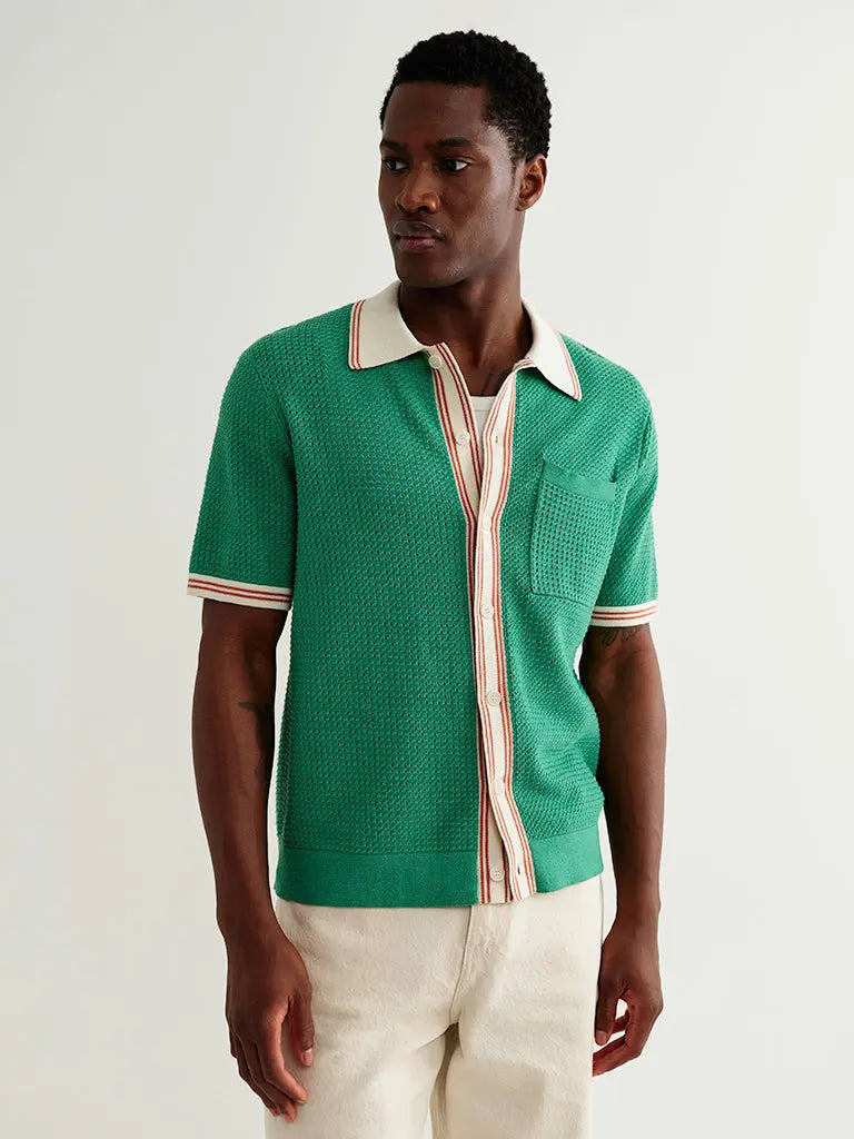 Belle- Green Tipped Pointelle Wax London Shirts