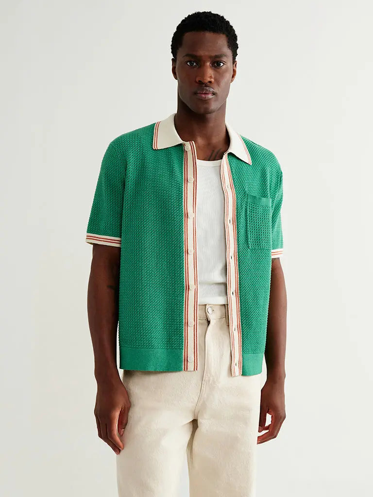 Belle- Green Tipped Pointelle Wax London Shirts