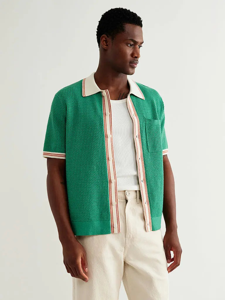 Belle- Green Tipped Pointelle Wax London Shirts