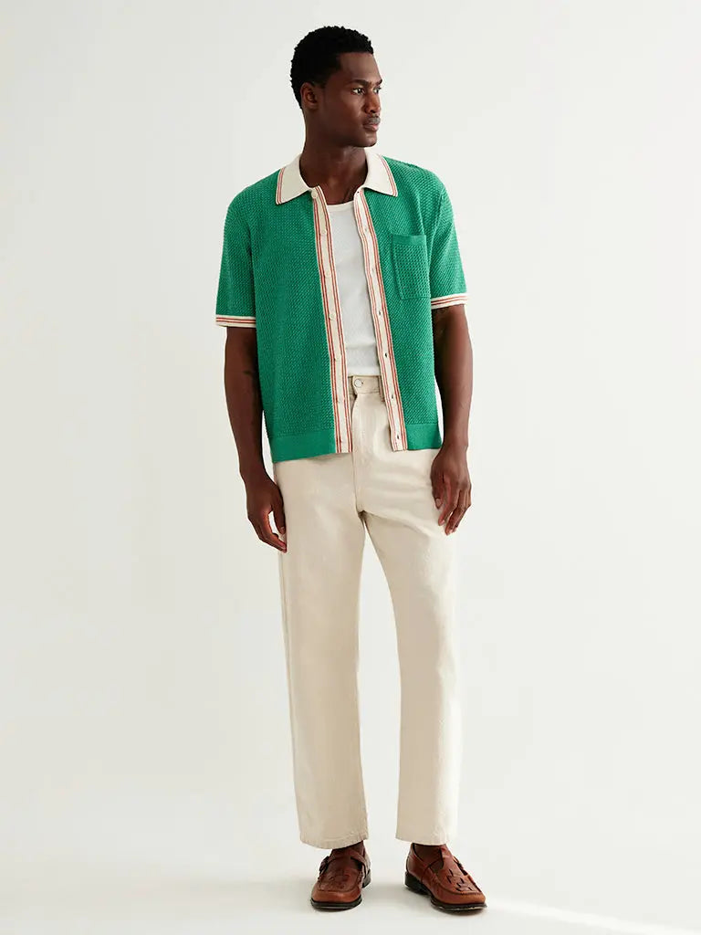 Belle- Green Tipped Pointelle Wax London Shirts