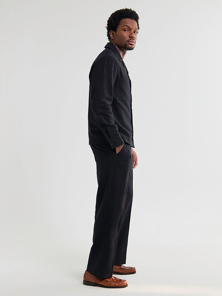 Aldred Overshirt- Black Wax London Jackets