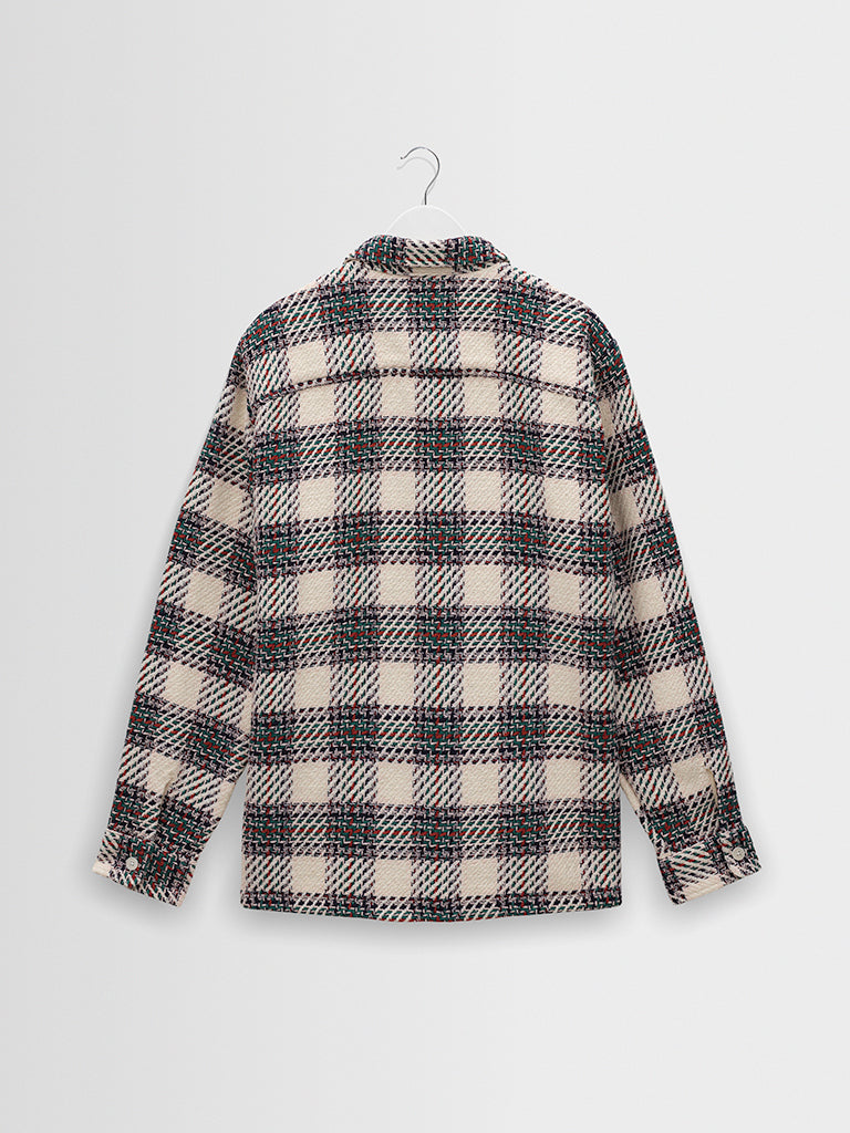 Whiting Overshirt- Ecru/Green Hutton Check Wax London Jackets