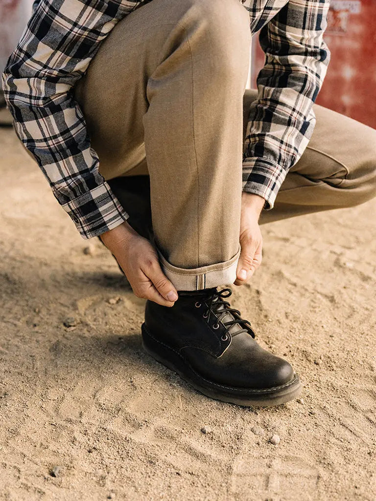 Hammer Straight- Army Beige Raw 14oz Selvedge Hiroshi Kato Denim