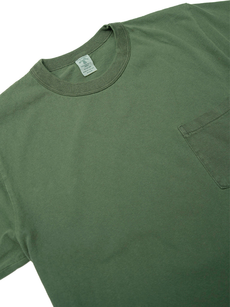 Pigment Dyed Crew Pocket Tee- Fatigue Green Velva Sheen Tee Shirts