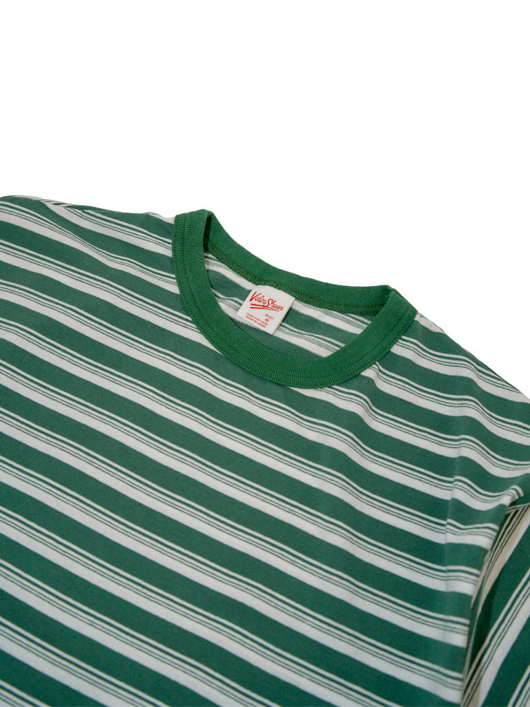 MIJ Stripe Tee- Green Velva Sheen Tee Shirts
