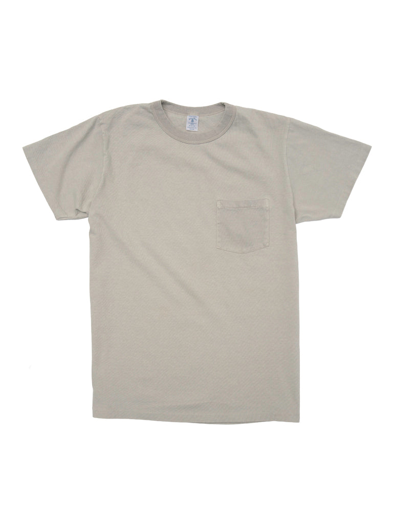 Pigment Dyed Crew Pocket Tee- Grey Velva Sheen Tee Shirts