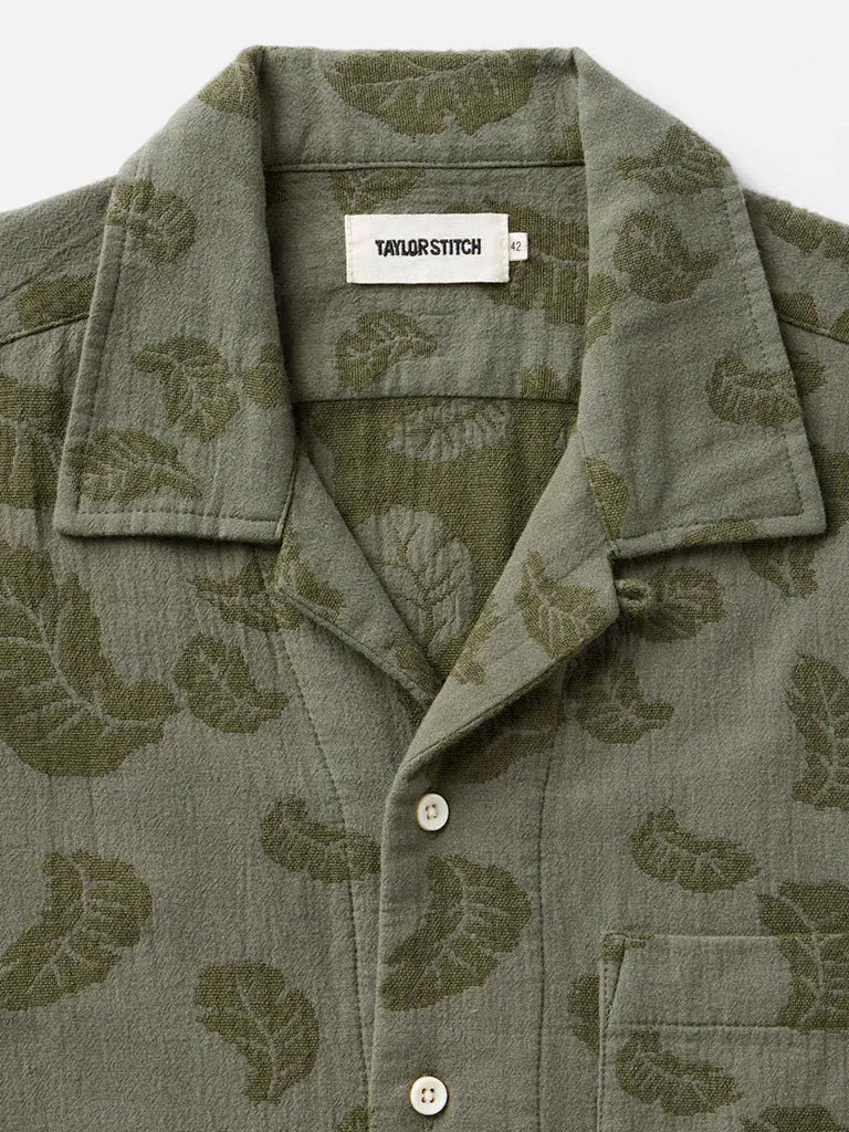 Hawthorne Shirt- Burnt Olive Floral Jacquard Taylor Stitch Shirts