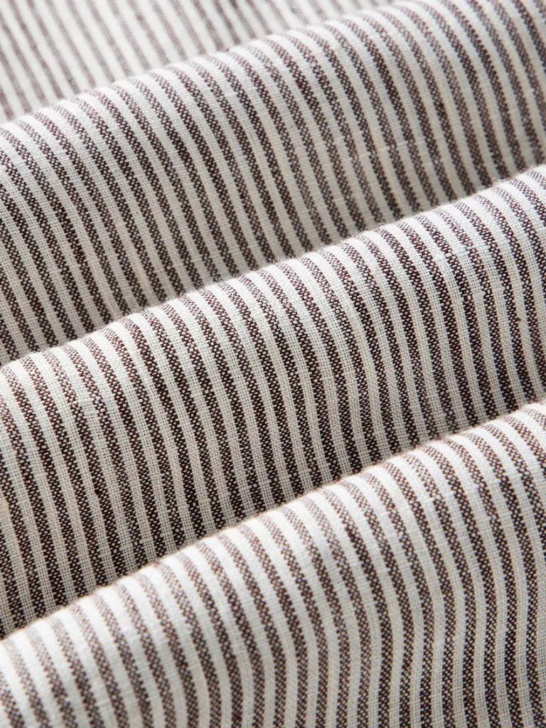 Jack Shirt- Burgundy University Stripe Linen Taylor Stitch Shirts
