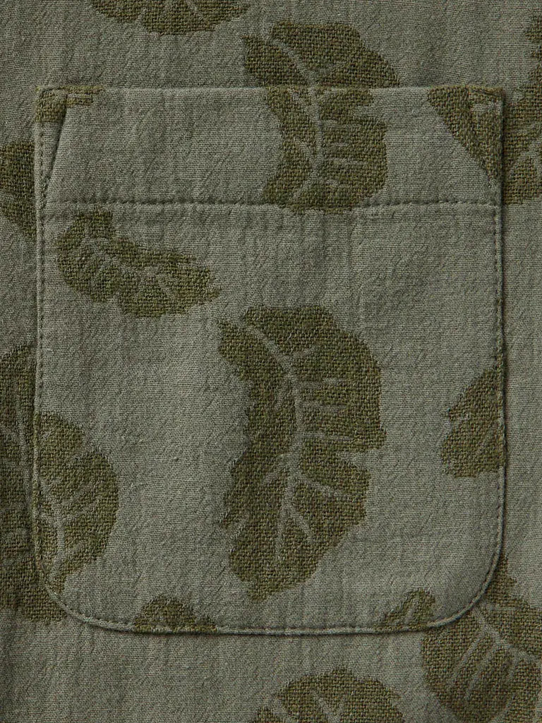 Hawthorne Shirt- Burnt Olive Floral Jacquard Taylor Stitch Shirts
