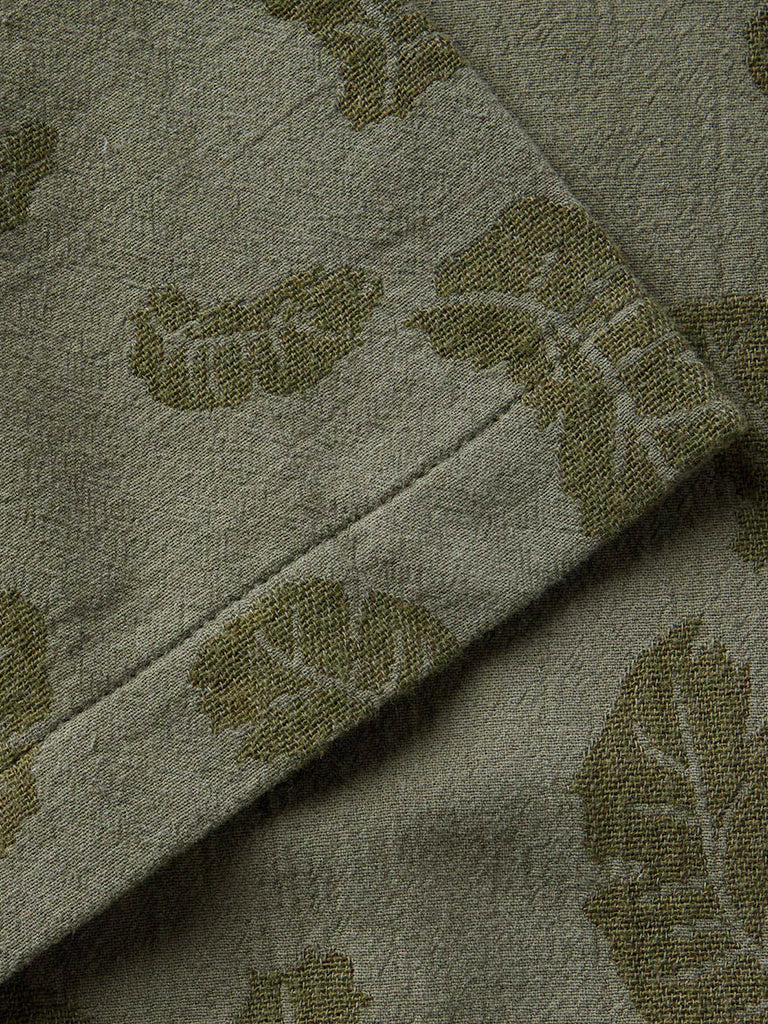 Hawthorne Shirt- Burnt Olive Floral Jacquard Taylor Stitch Shirts