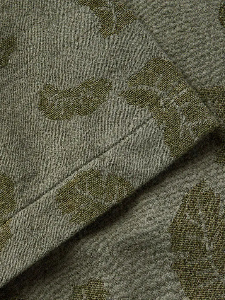Hawthorne Shirt- Burnt Olive Floral Jacquard Taylor Stitch Shirts