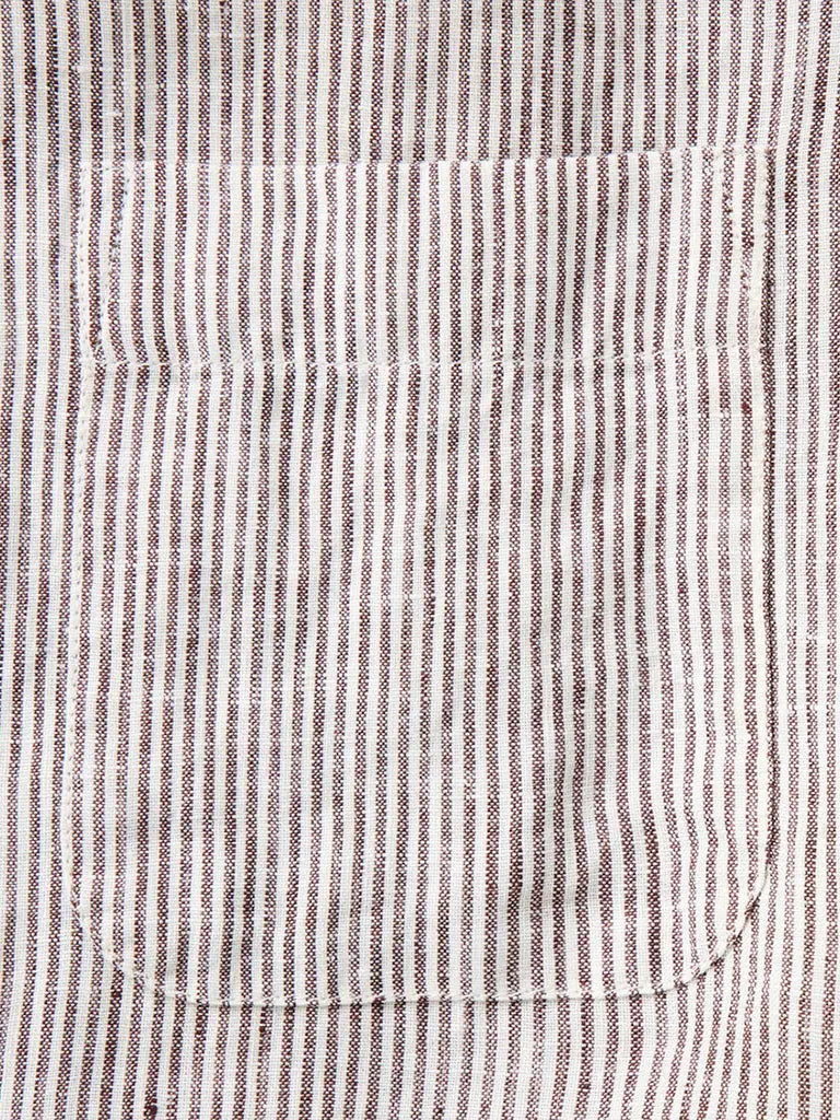 Jack Shirt- Burgundy University Stripe Linen Taylor Stitch Shirts