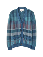 Blow Up Plaid Cardigan- Blue Corridor