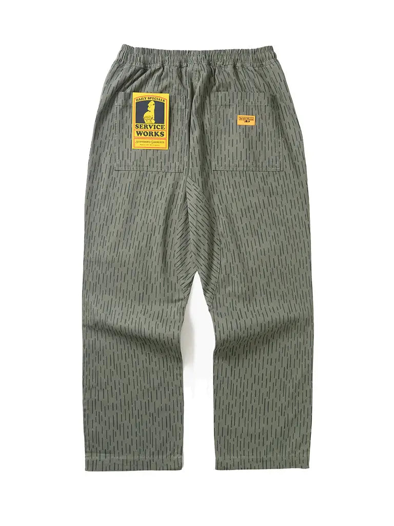 Chef Pants- Green Raindrop Camo Service Works Pants