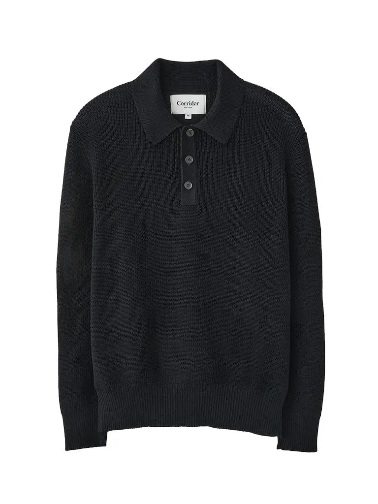 Slouchy Polo- Black Corridor Sweaters