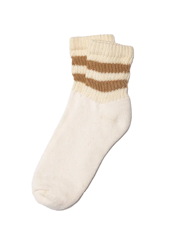 Mono Stripe Quarter Crew- Acorn American Trench Socks
