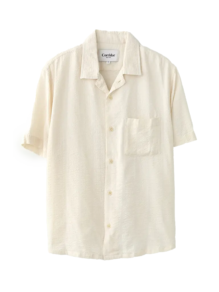 Striped Seersucker Shirt- White Corridor Shirts