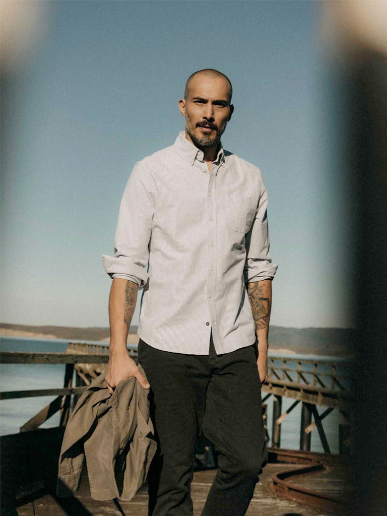 Jack Shirt- Navy University Stripe Taylor Stitch Shirts