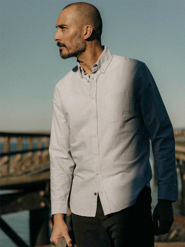 Jack Shirt- Navy University Stripe Taylor Stitch Shirts