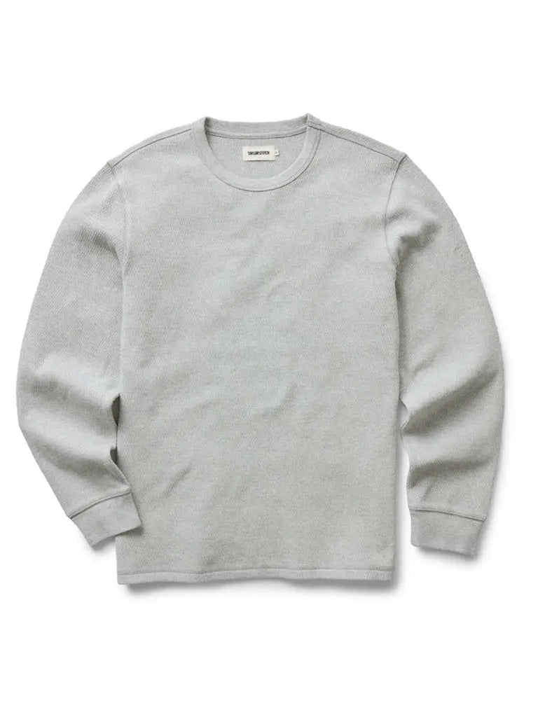 Organic Cotton Waffle Crew- Heather Grey Taylor Stitch Sweaters