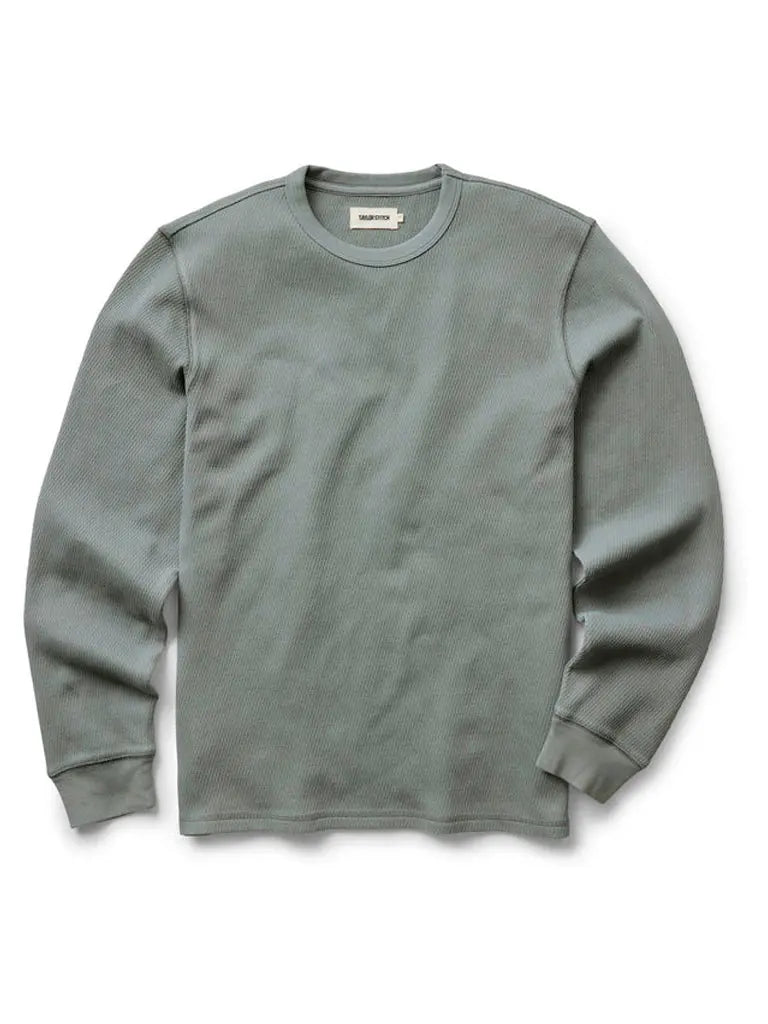 Organic Cotton Waffle Crew- Deep Sea Taylor Stitch Sweaters