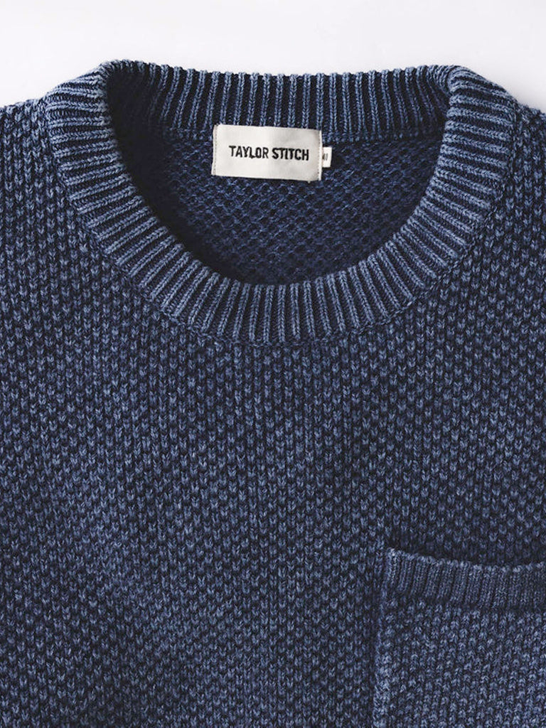 Crawford Crew Sweater- Washed Indigo Taylor Stitch Sweaters