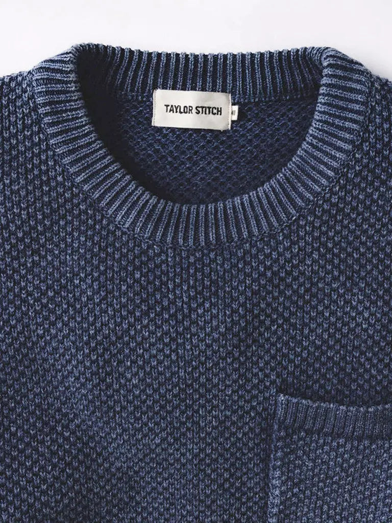 Crawford Crew Sweater- Washed Indigo Taylor Stitch Sweaters