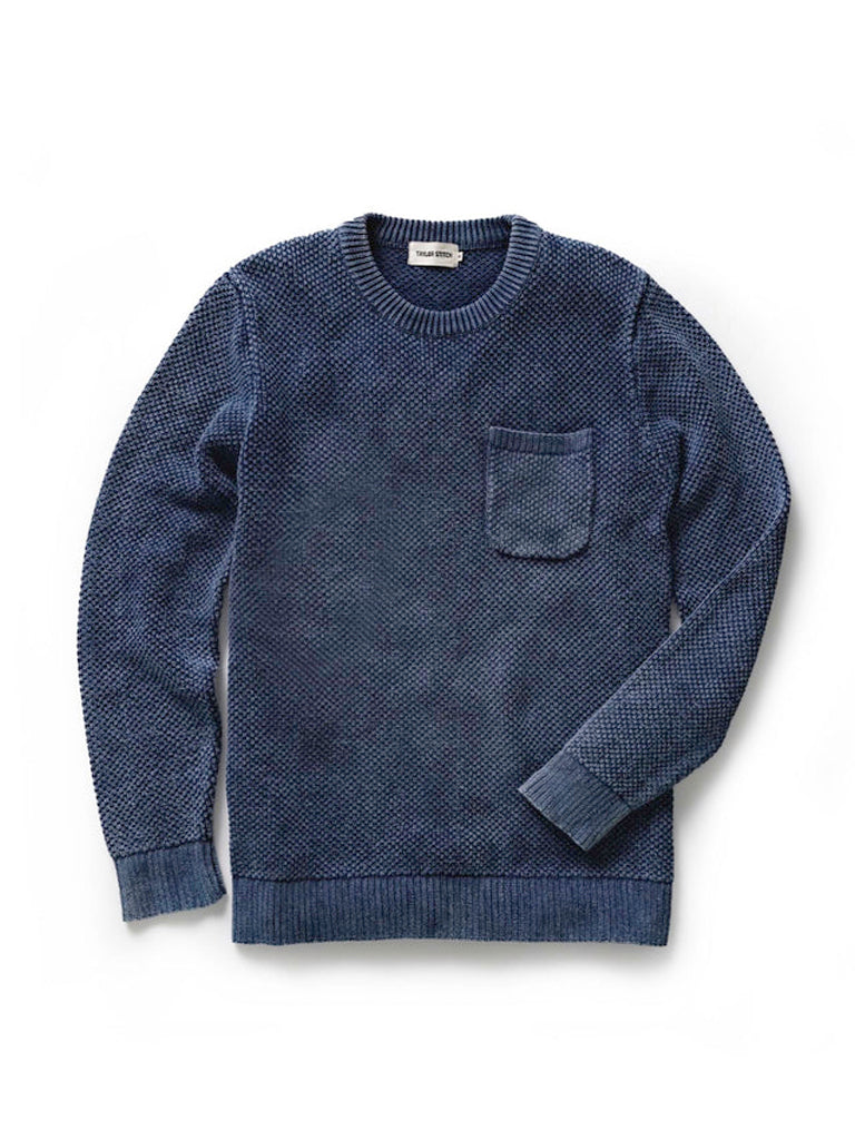 Crawford Crew Sweater- Washed Indigo Taylor Stitch Sweaters