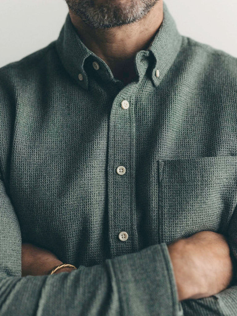 Jack Shirt- Deep Sea Twist Waffle Taylor Stitch Shirts