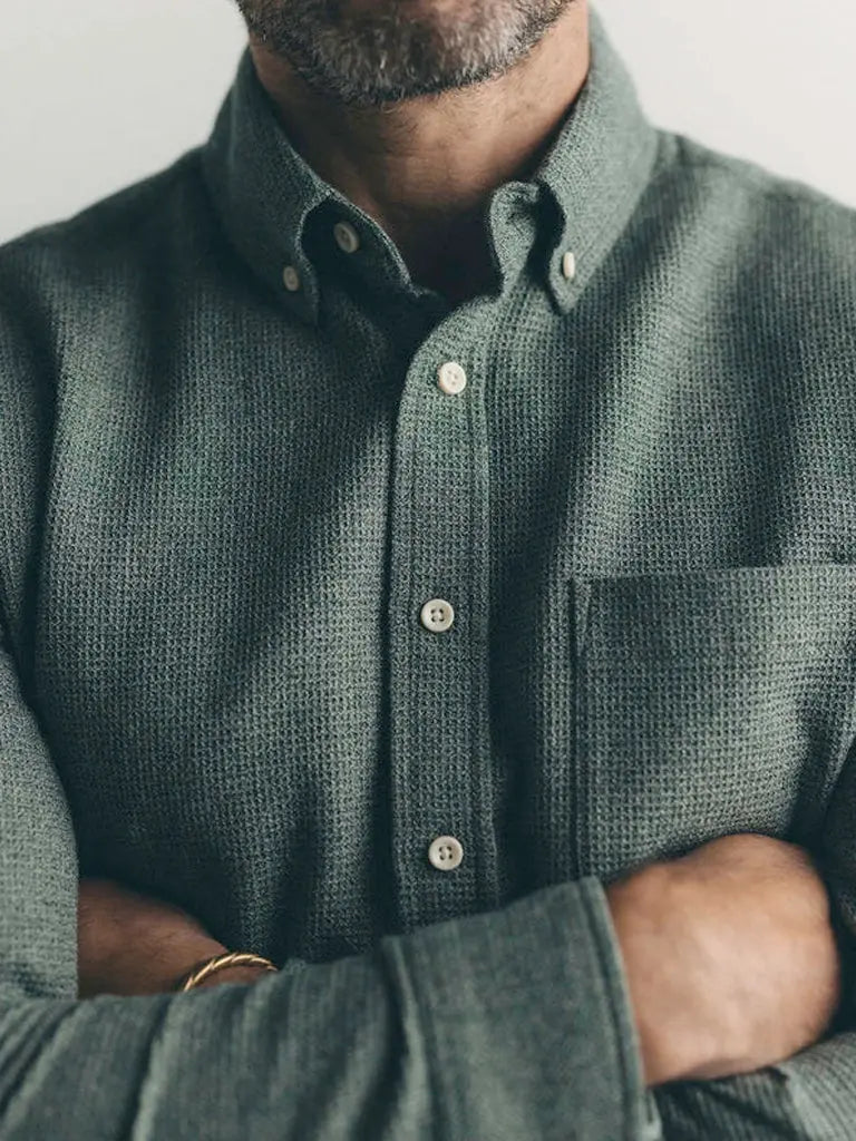 Jack Shirt- Deep Sea Twist Waffle Taylor Stitch Shirts