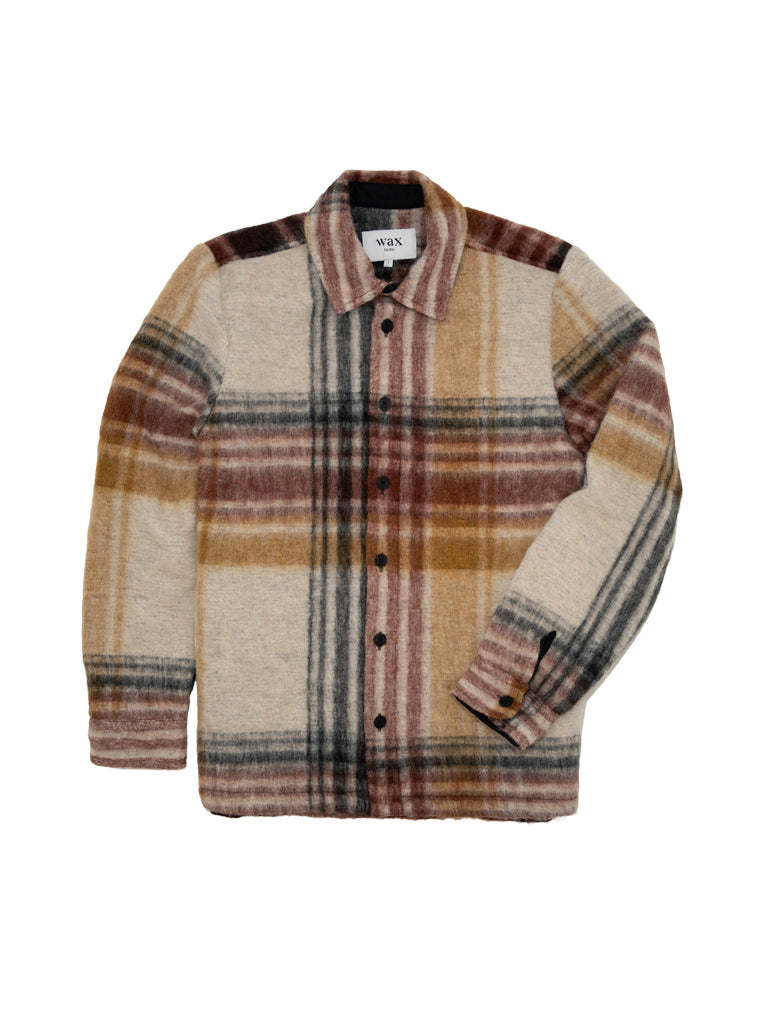 Nolan Overshirt- Natural And Multicolour Check Wax London Jackets
