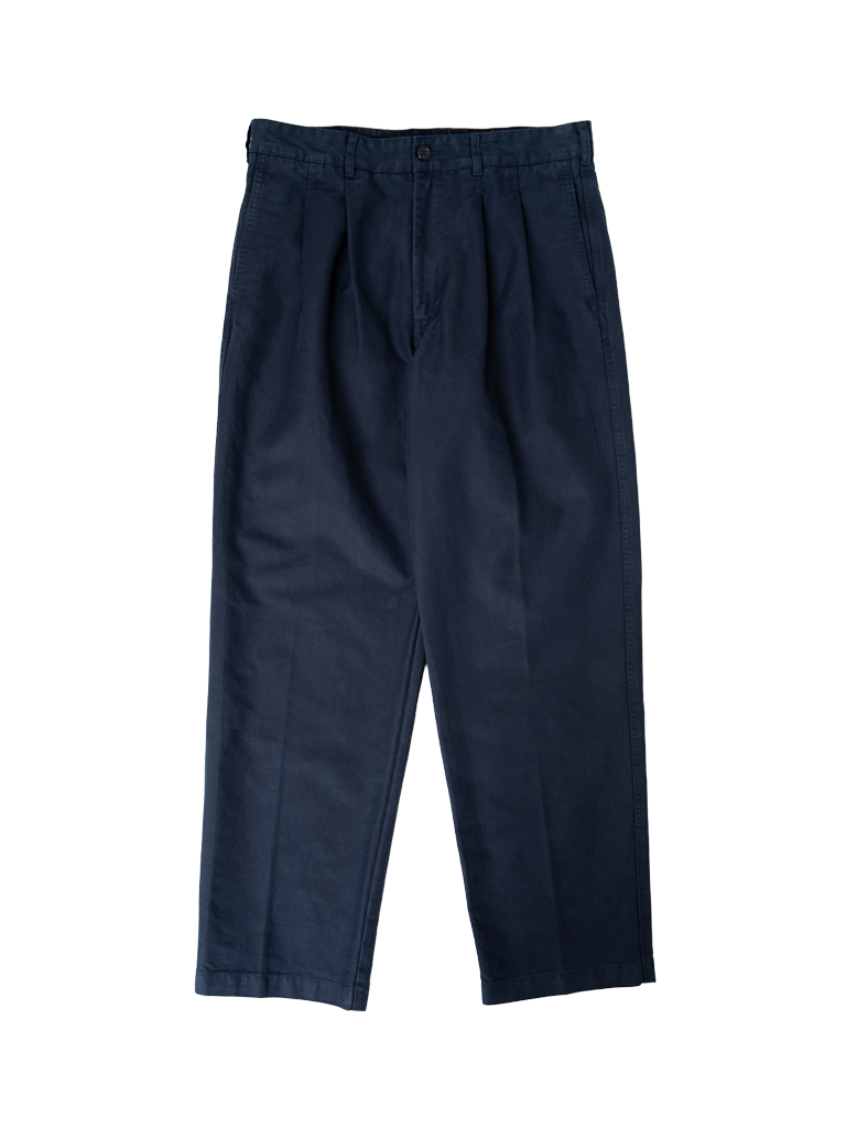 Mill Double Pleated Pant In Vintage Twill- Dark Navy Alex Mill Pants