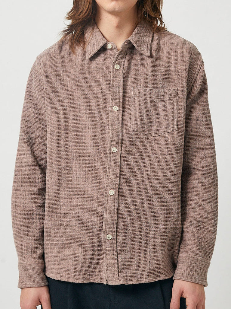 Pigment Dyed Waffle LS- Purple Corridor Shirts