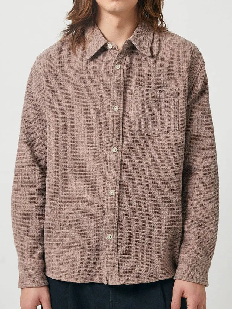 Pigment Dyed Waffle Shirt- Purple Corridor Shirts