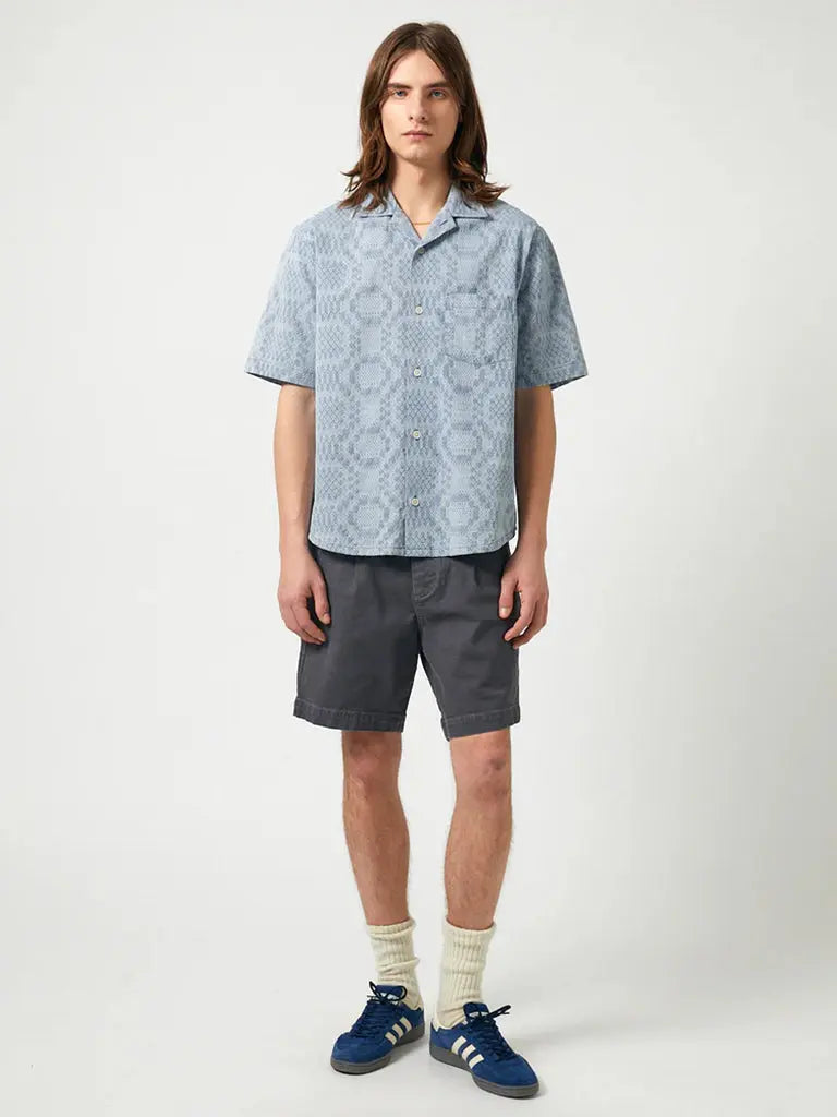 Diamond Jacquard SS Camp- Blue Corridor