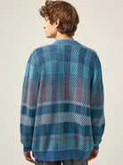 Blow Up Plaid Cardigan- Blue Corridor