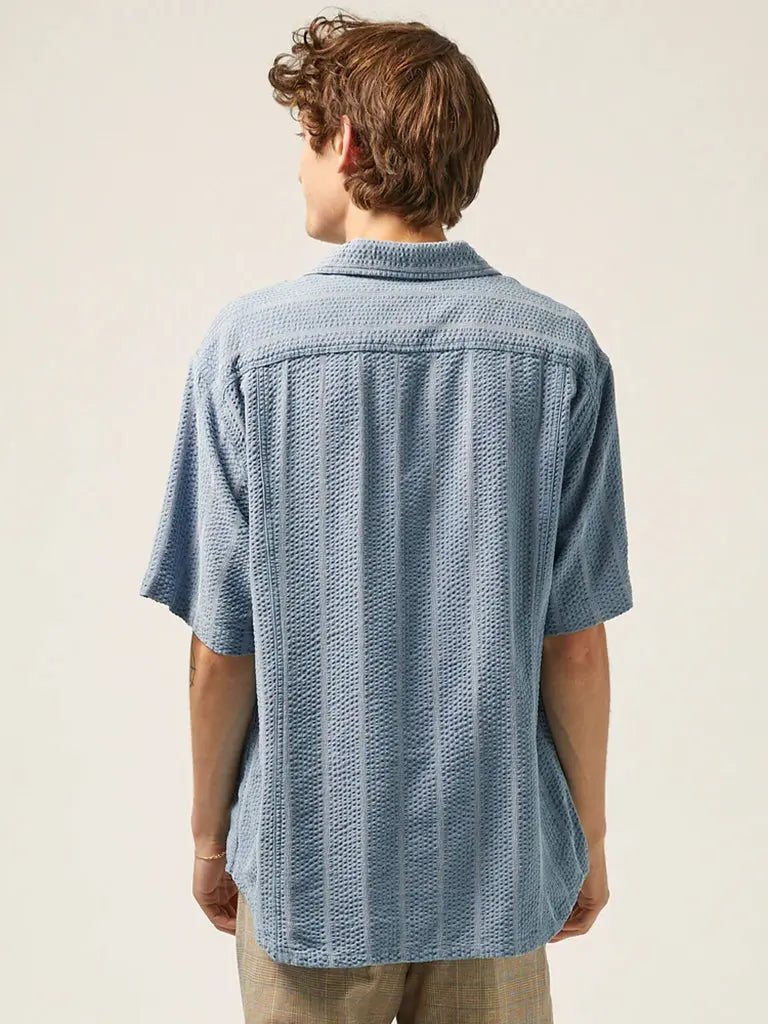 Striped Seersucker SS Shirt- Indigo Corridor