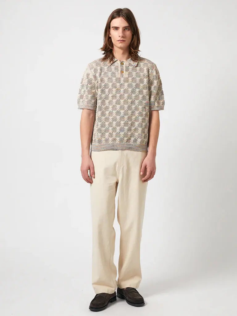 Cable Lace Polo- Natural Corridor
