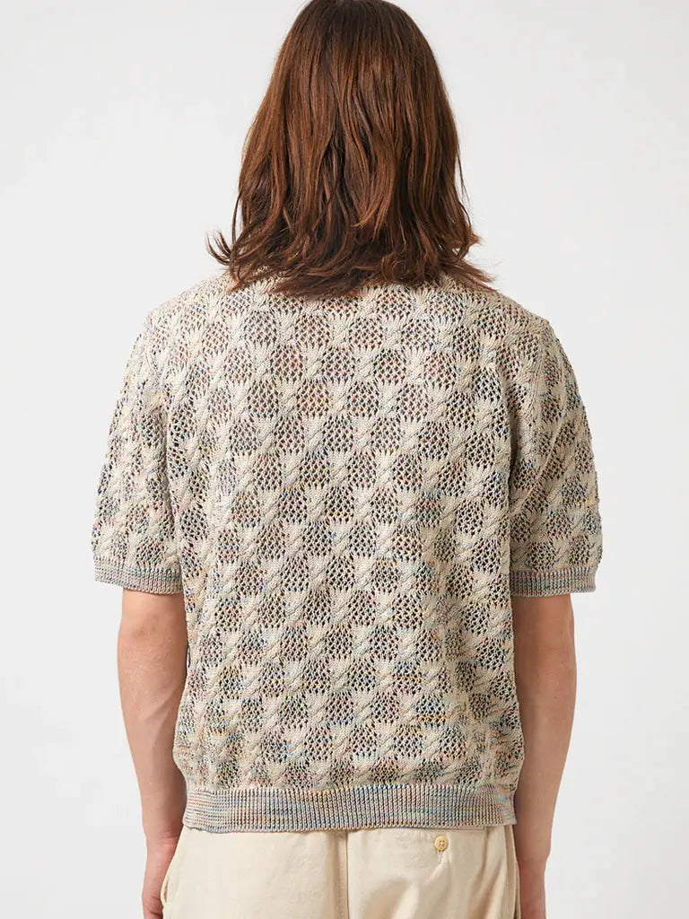 Cable Lace Polo- Natural Corridor