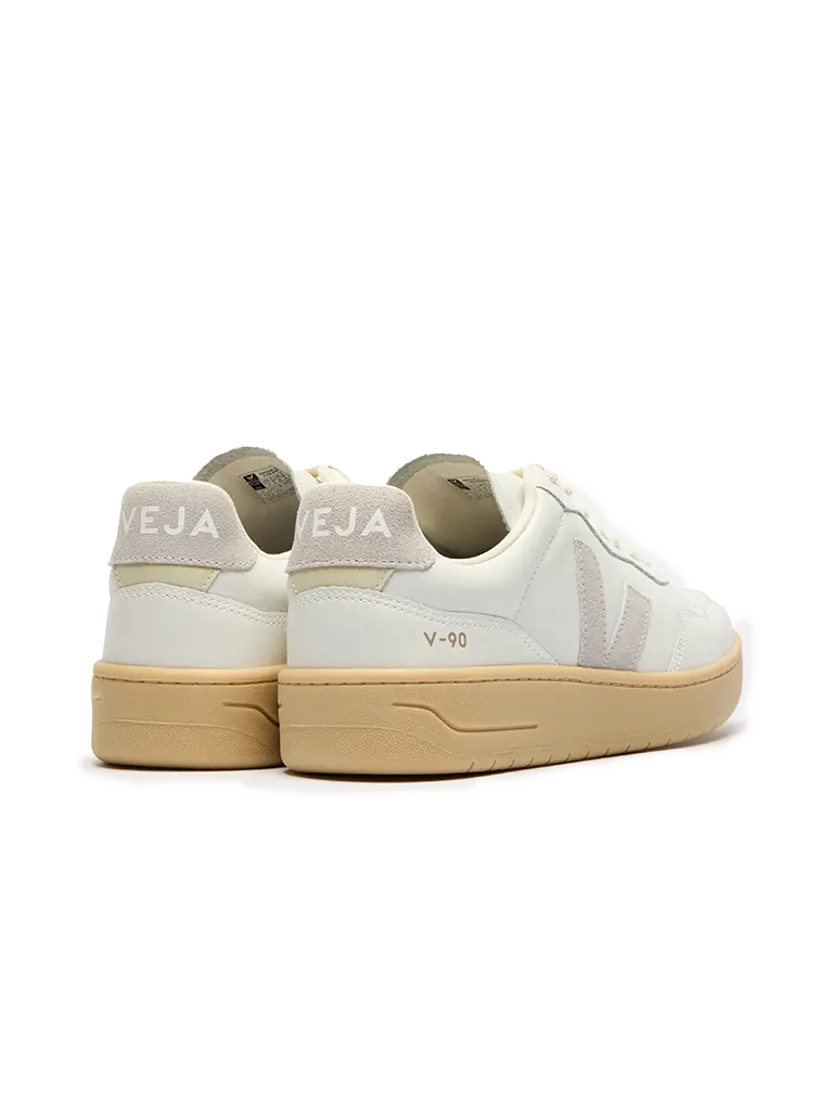 V-90 Leather- White/Light Grey Veja
