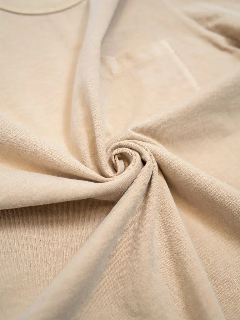 Pigment Dyed Crew Pocket Tee- Smoky Beige Velva Sheen