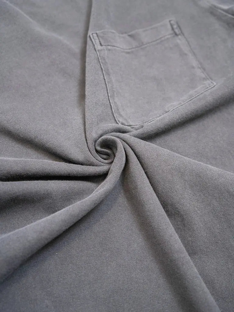 Pigment Dyed Crew Pocket Tee- Gunmetal Velva Sheen