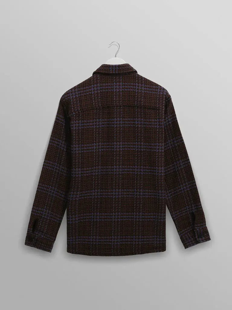 Whiting Overshirt- Brown/Blue Skate Check Wax London Jackets