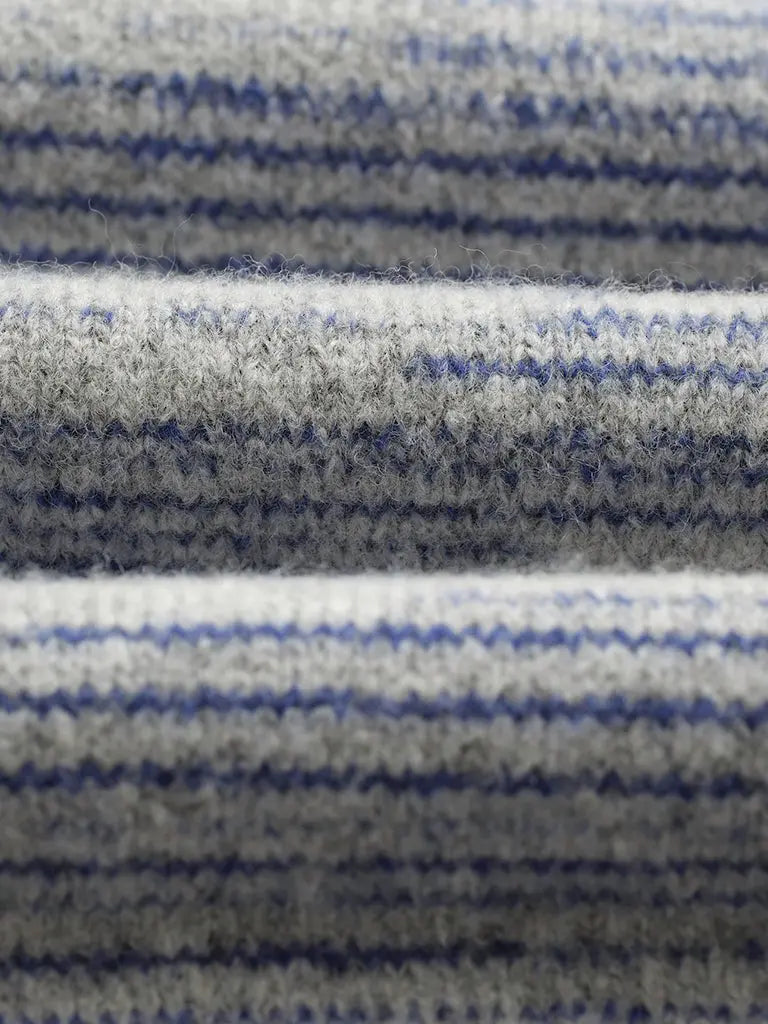 Alpha Zip Polo- Grey/Blue Space Dye Wax London Sweaters