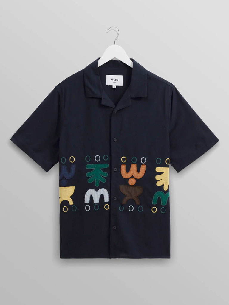 Didcot- Navy Doodle Applique Wax London Shirts