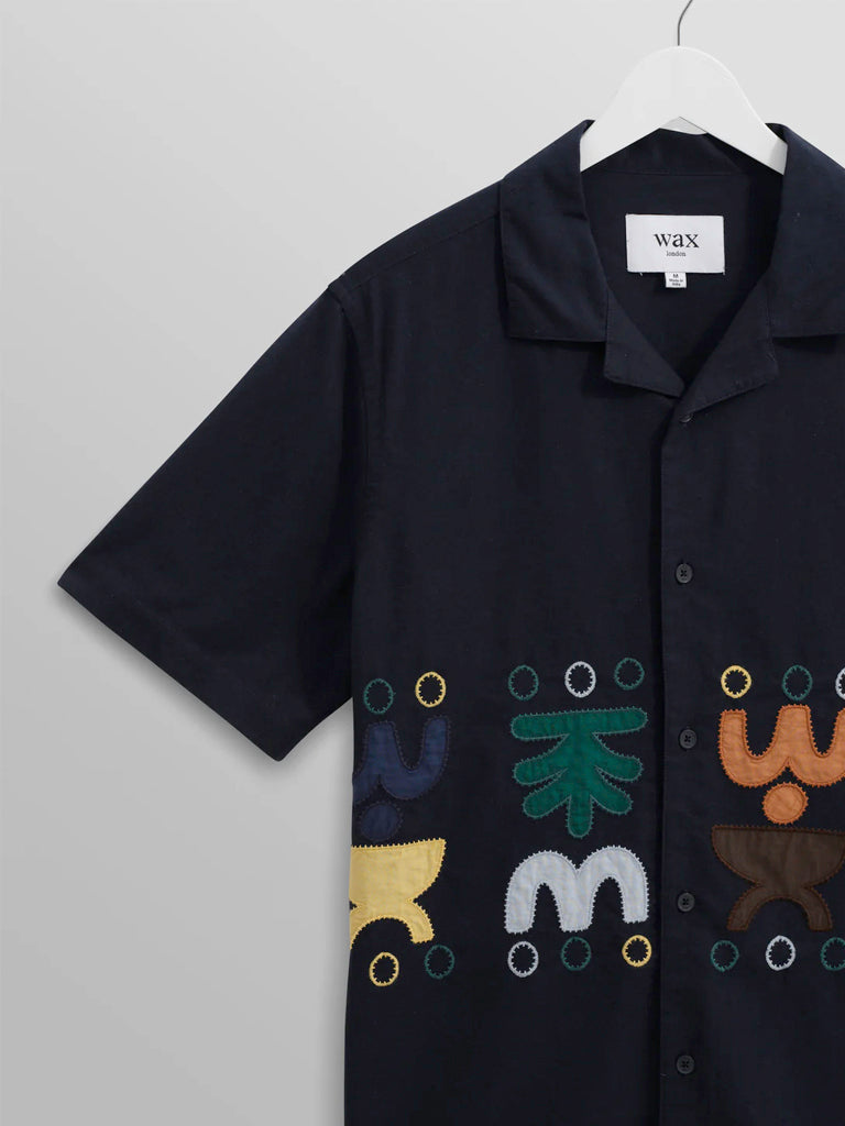 Didcot- Navy Doodle Applique Wax London Shirts