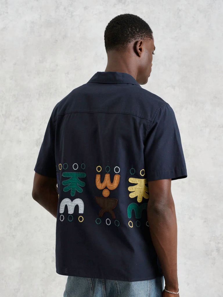 Didcot- Navy Doodle Applique Wax London Shirts