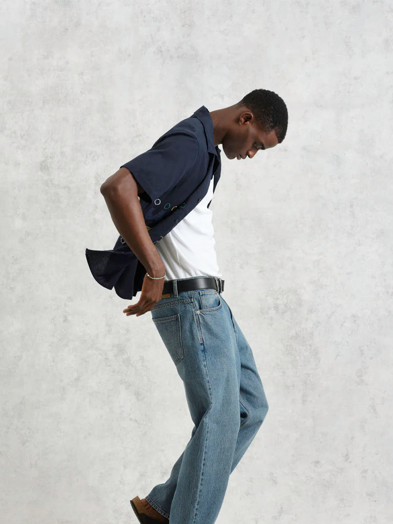 Didcot- Navy Doodle Applique Wax London Shirts