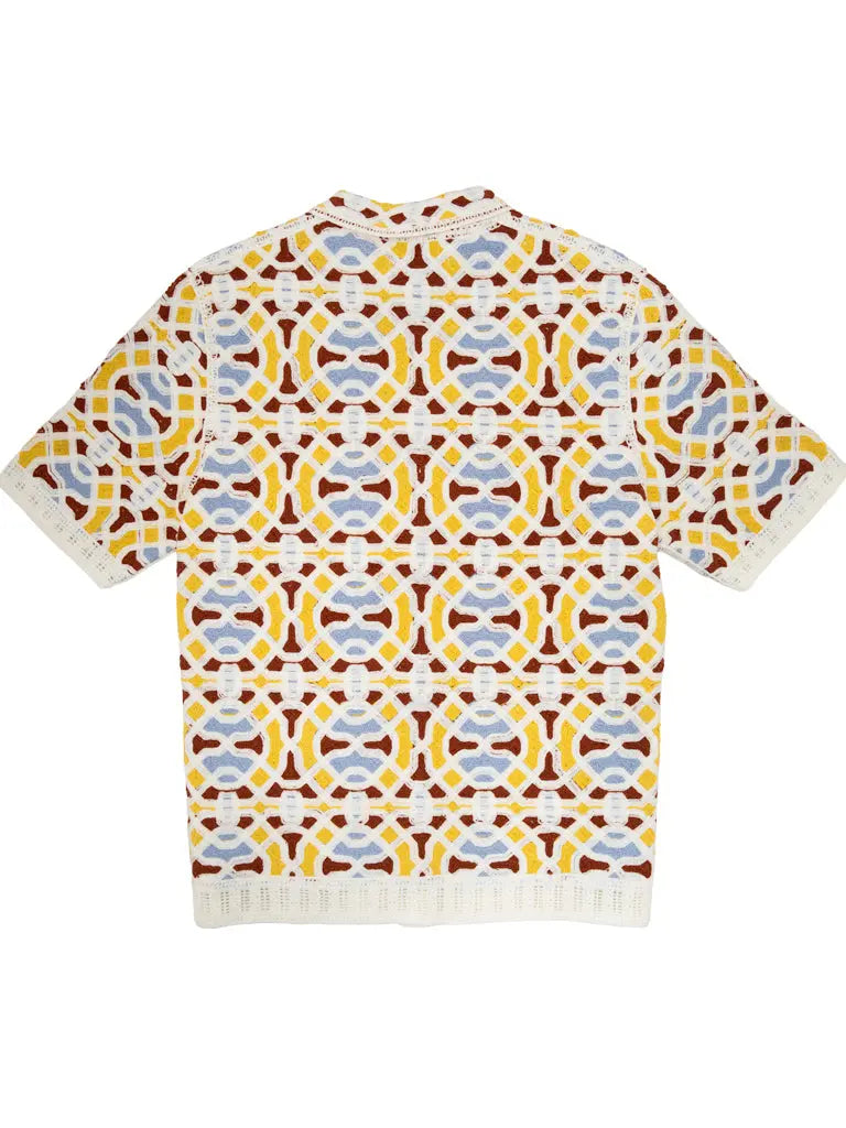 Dorset Crochet Shirt- Ecru Wax London